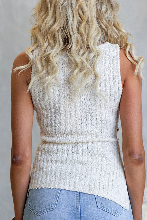 Sleeveless Side Slit Knit Top