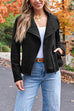 Karleedress Zip Up Pocketed Faux Suede Moto Jacket(in 7 Colors)