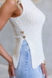 Sleeveless Side Slit Knit Top