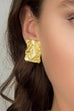 Karleedress Textured Gold Rectangle Stud Earrings