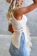 Sleeveless Side Slit Knit Top