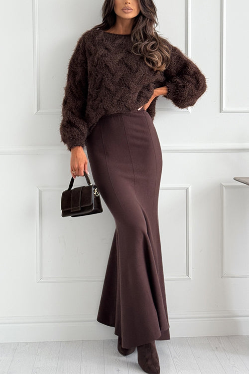 Elegant High Rise Maxi Mermaid Skirt