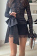 Lace Trim Tie Bow Mini Skirt