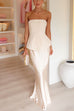 Elegant Waistband Satin Maxi Skirt