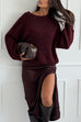 Crewneck Drop Shoulder Solid Comfy Pullover Sweater
