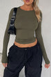 Karleedress Long Sleeves Slim Fit Basic T-shirt