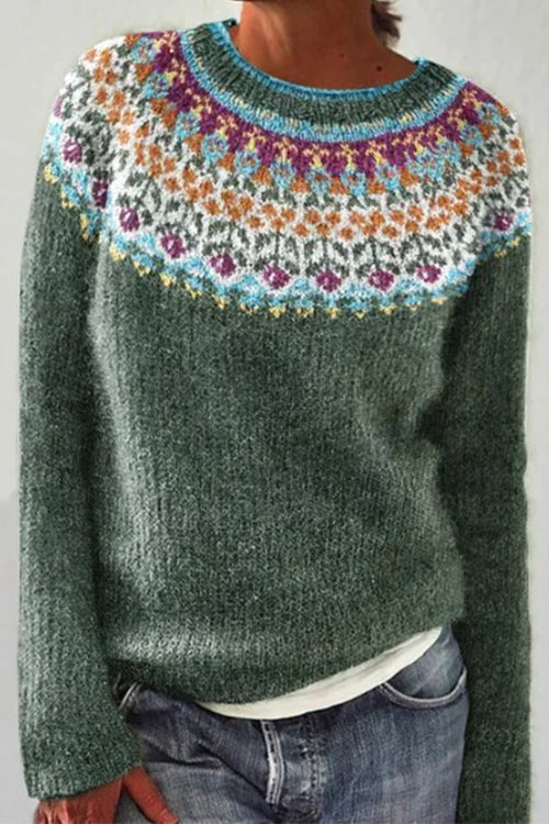 Karleedress Round Neck Unique Pattern Casual Sweater(in 6 Patterns)