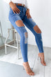 High Rise Ripped Skinny Denim Pants