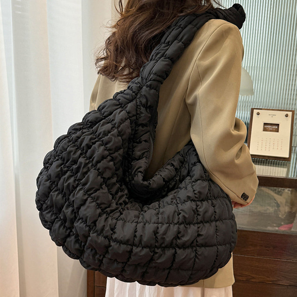 Karleedress Lightweight Quilted Grid Puffer Tote Bag