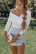 Karleedress Off Shoulder Long Sleeves Skinny Top