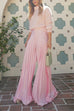 High Rise Pleated Wide Leg Palazzo Pants