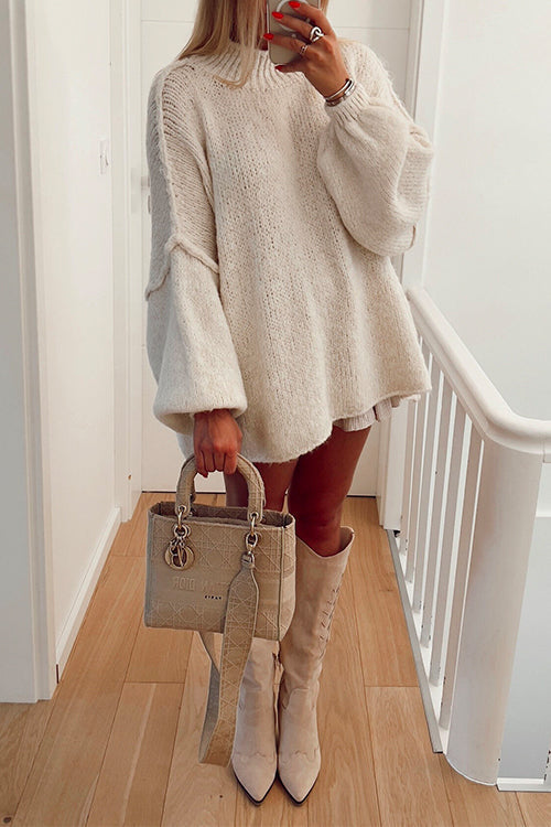 Karleedress Drop Shoulder Plain Casual Pullover Sweater