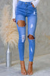 High Rise Ripped Skinny Denim Pants