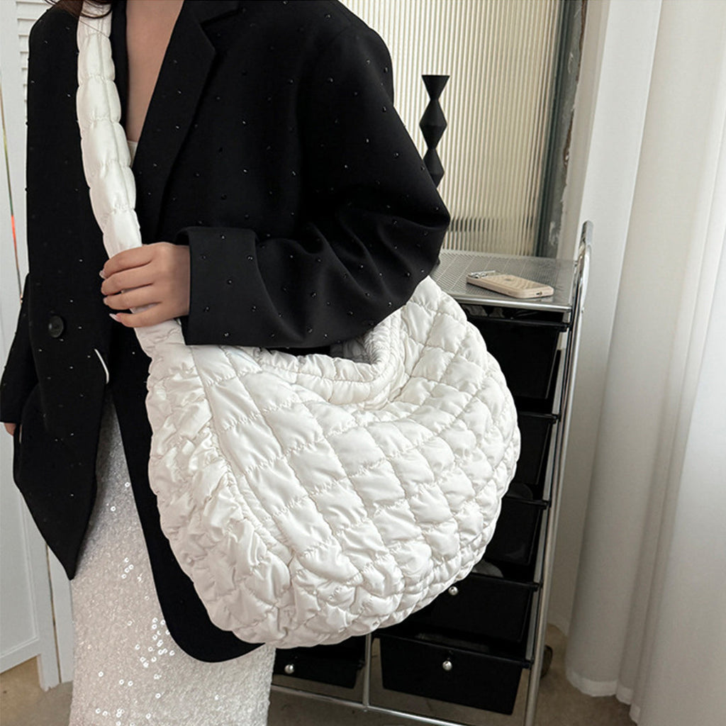 Karleedress Lightweight Quilted Grid Puffer Tote Bag