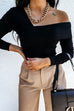 Karleedress Off Shoulder Long Sleeves Skinny Top