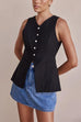 Karleedress Single Breasted Pocketed Solid Vest