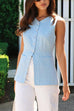 Karleedress Single Breasted Pocketed Solid Vest