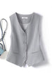 Karleedress V Neck Button Up Pocketed Blazer Vest