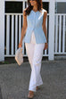 Karleedress Single Breasted Pocketed Solid Vest
