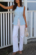 Karleedress Single Breasted Pocketed Solid Vest