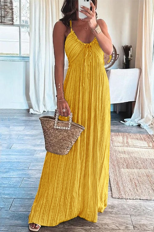 Karleedress Halter Backless Tie Knot Printed Maxi Vacation Dress