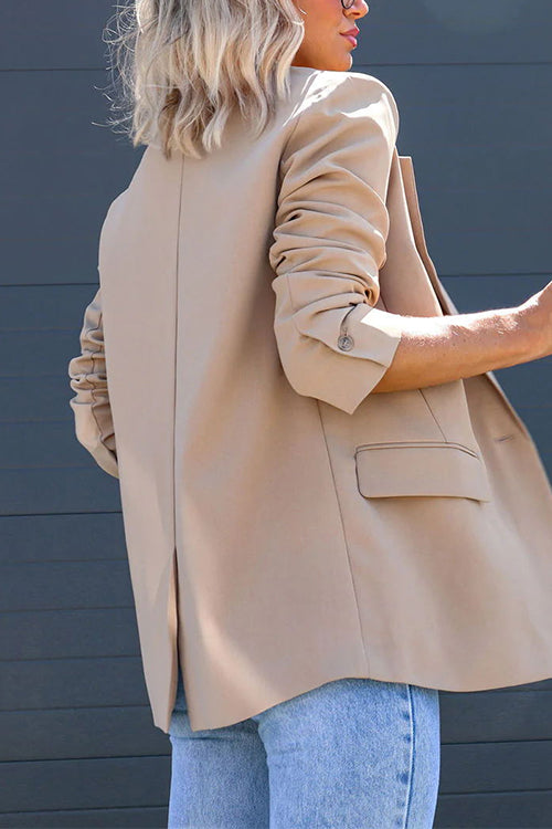 Karleedress Classic Single Button Back Slit Pocketed Blazer