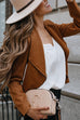 Karleedress Zip Up Pocketed Faux Suede Moto Jacket(in 7 Colors)
