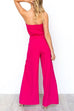 Chic Strapless Tube Top and Pocketed Wide Leg Pants Set