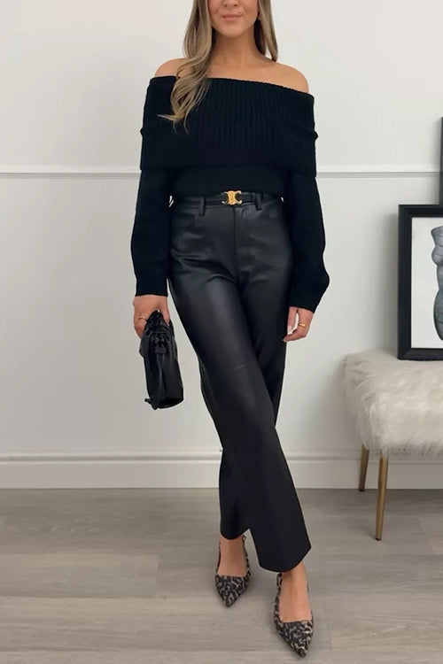 Karleedress Off Shoulder Long Sleeves Slim Fit Sweater