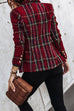 Karleedress Double Breasted Open Front Plaid Blazer Jacket