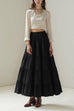 Karleedress Smocked Elastic Waist Ruffle Tiered Maxi Skirt