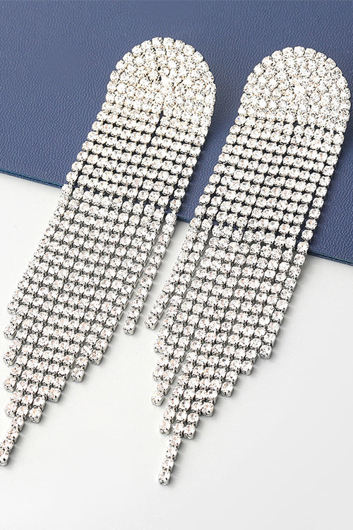 Karleedress Sparkly Luxury Rhinestone Dangle Tassel Earrings