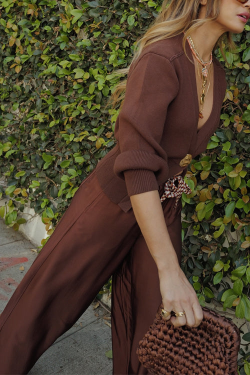 Karleedress Chic V Neck One Button Sweater