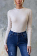 Karleedress Long Sleeves Slim Fit Basic Ribbed Knit Top