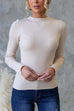 Karleedress Long Sleeves Solid Ribbed Knit Top