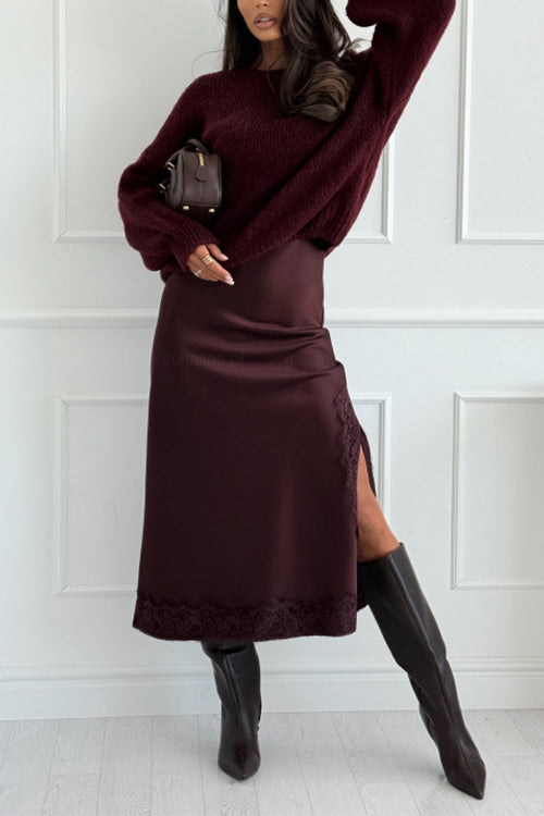 Sleeveless Criss Cross Open Back Slit Satin Midi Dress