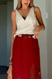V Neck Sleeveless Satin Top