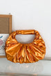 Karleedress Metallic Ruched Faux Leather Funky Handbag