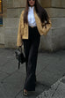 Karleedress Stand Collar Zip Up Pocketed Sequin Jacket