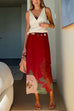 V Neck Sleeveless Satin Top