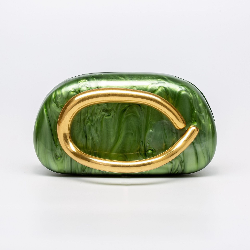 Karleedress Trendy Chain Metal Handle Evening Handbag