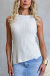 Sleeveless Side Slit Knit Top
