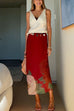 V Neck Sleeveless Satin Top