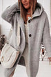 Karleedress Drop Shoulder Buttons Hoodied Sweater Cardigan