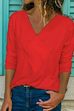 Karleedress Classic V-neck Solid Basic Tops