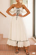 Karleedress Spaghetti Strap Frill Trim Tie Bow Maxi Dress