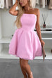 Karleedress Strapless Tube Pocketed Bubble Mini Dress