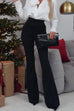 Karleedress High Rise Ruched Bell Bottom Pants