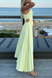 Karleedress One Shoulder Cut Out Irregular Hem Pleated Satin Maxi Dress