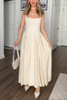 Karleedress Elegant Square Neck Sleeveless Flowy Maxi Dress